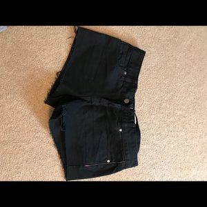 Pink Black Cut Off Jean Shorts